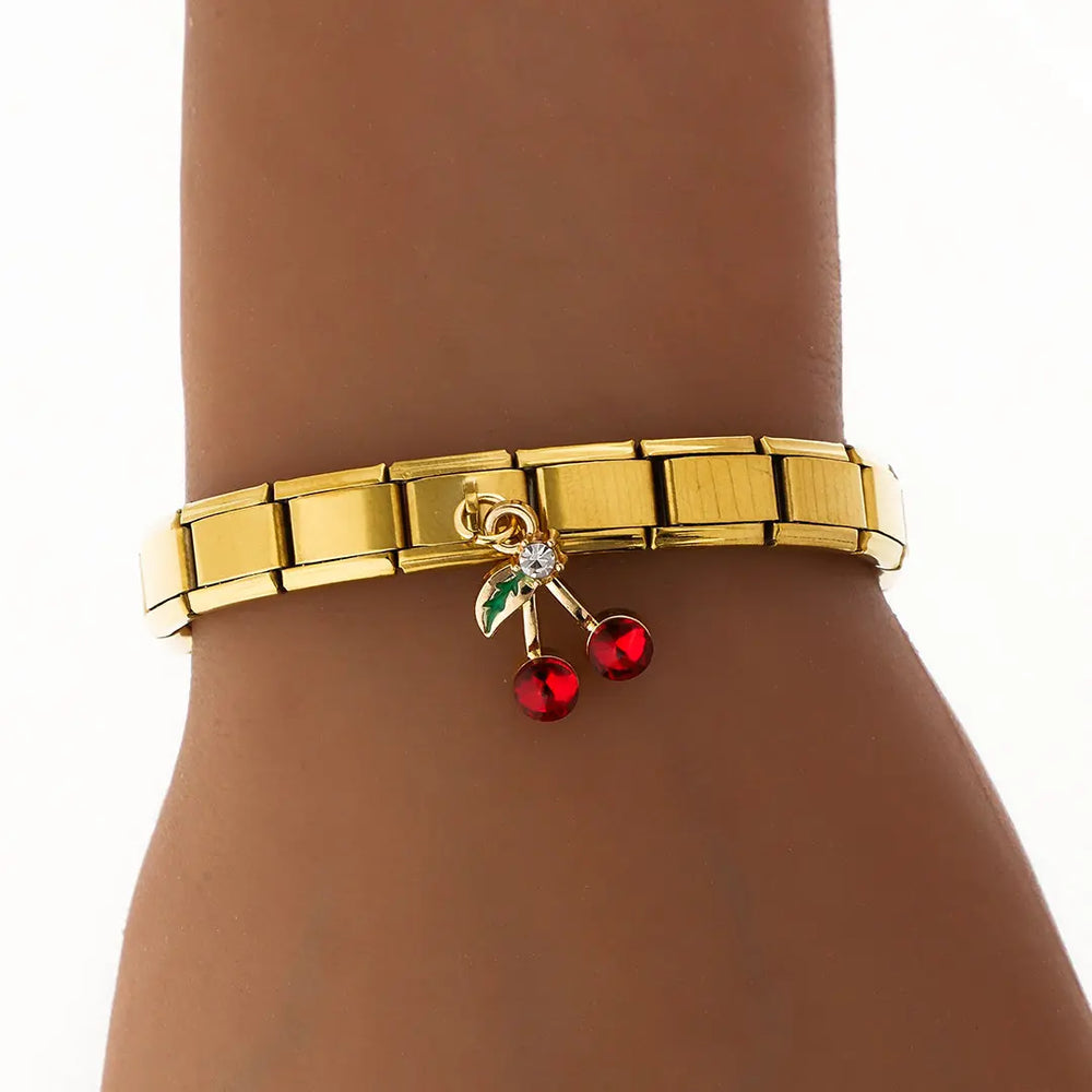 Pulsera italiana acero quirurgico dorado