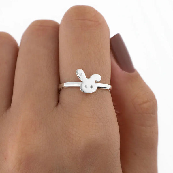 Anillo conejo regulable plating