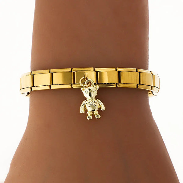 Pulsera italiana acero quirurgico dorado