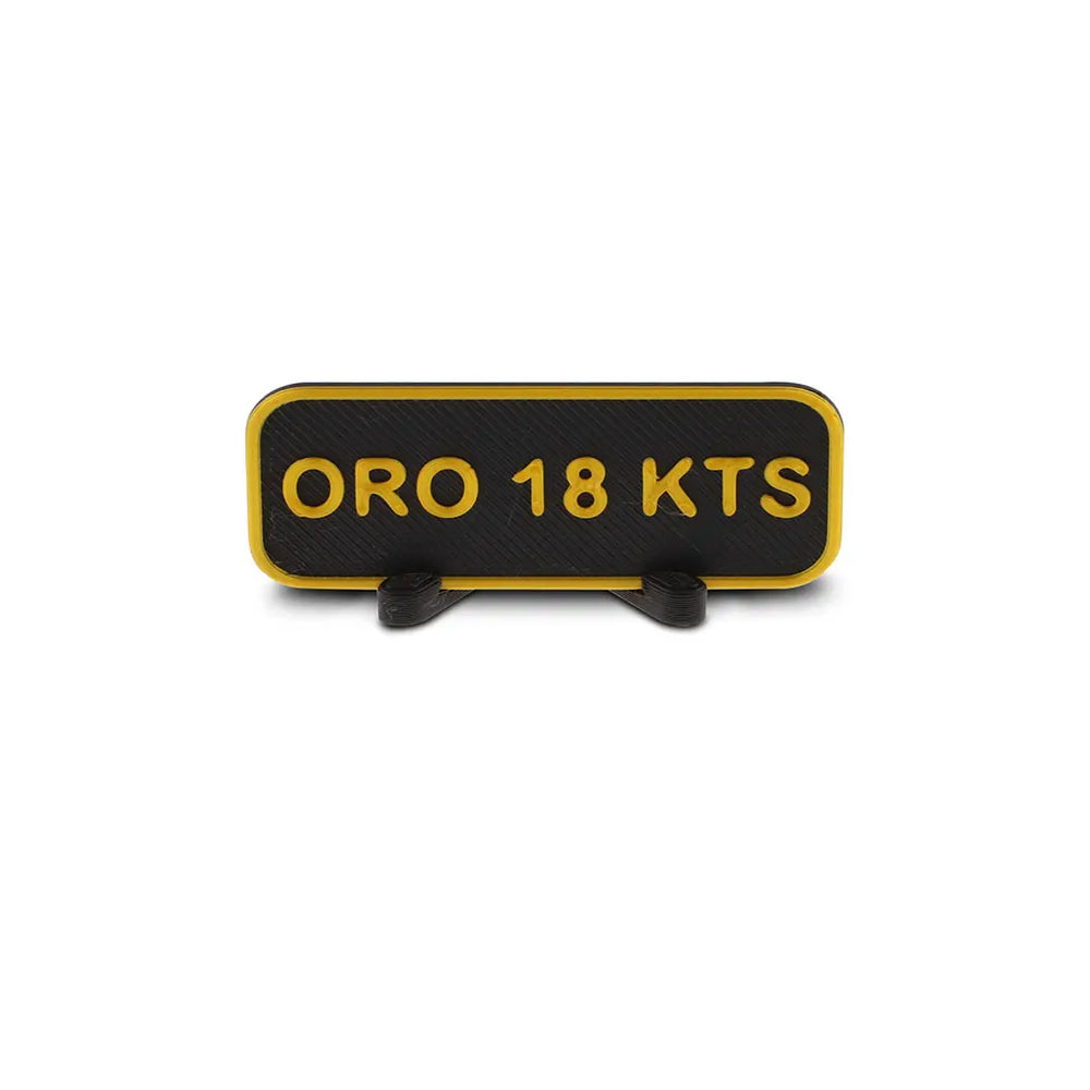 Placa por 5 unidades "oro 18 kts" con pie