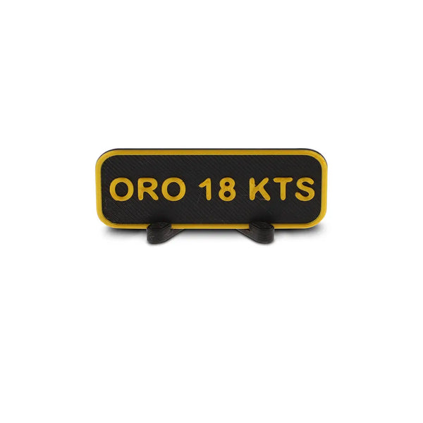 Placa por 5 unidades "oro 18 kts" con pie
