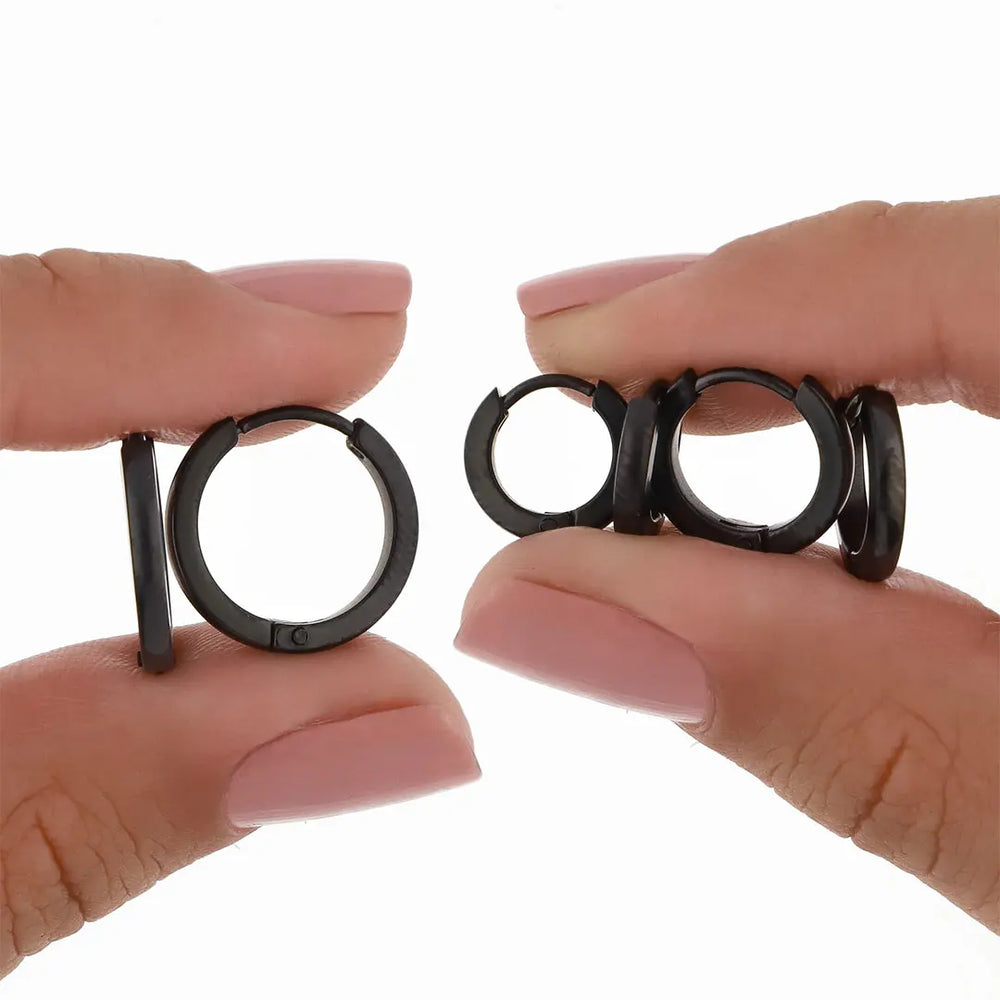 Set negro bijou aros 3 pares