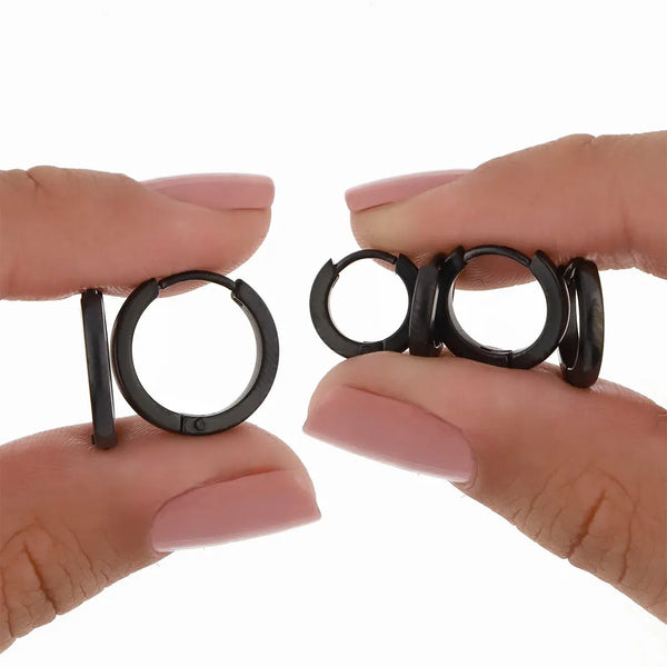 Set negro bijou aros 3 pares